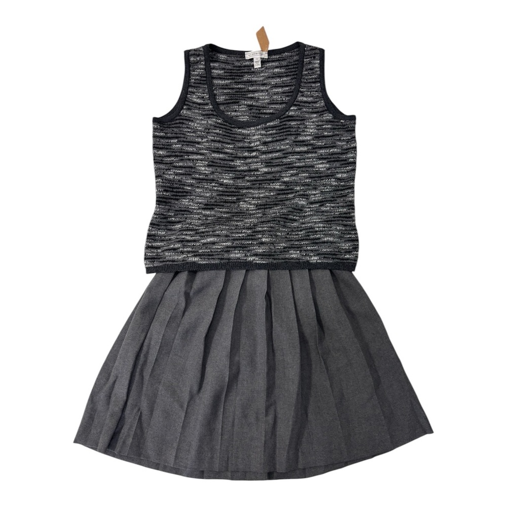 St John Black & Gray Sleeveless Knit Tank Top